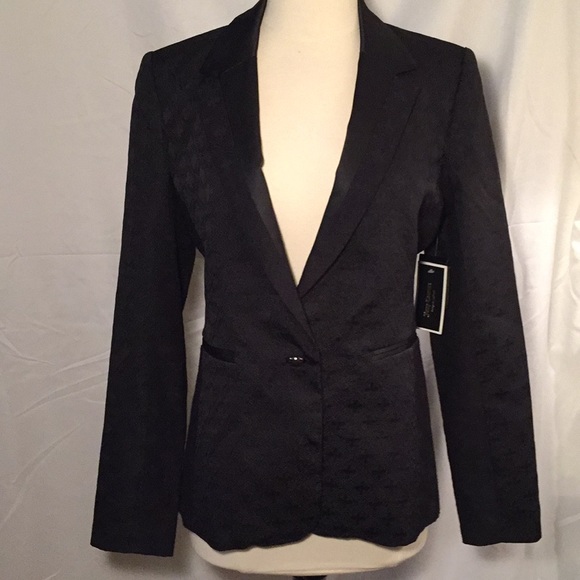 Juicy Couture Jacquard Pitch Black Blazer 2/4 - Picture 1 of 8